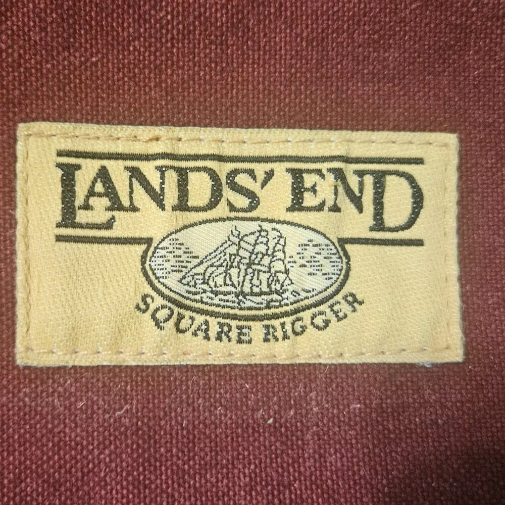 lands end gently used travel bag canvas burgundy